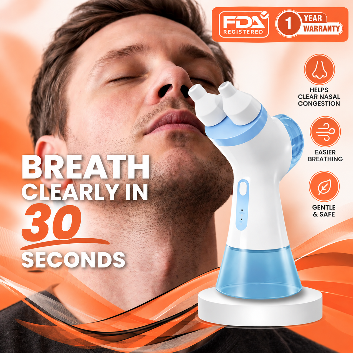 Electric Nasal Irrigator – Nasal Rinse System with Water & Waste Collection Tank