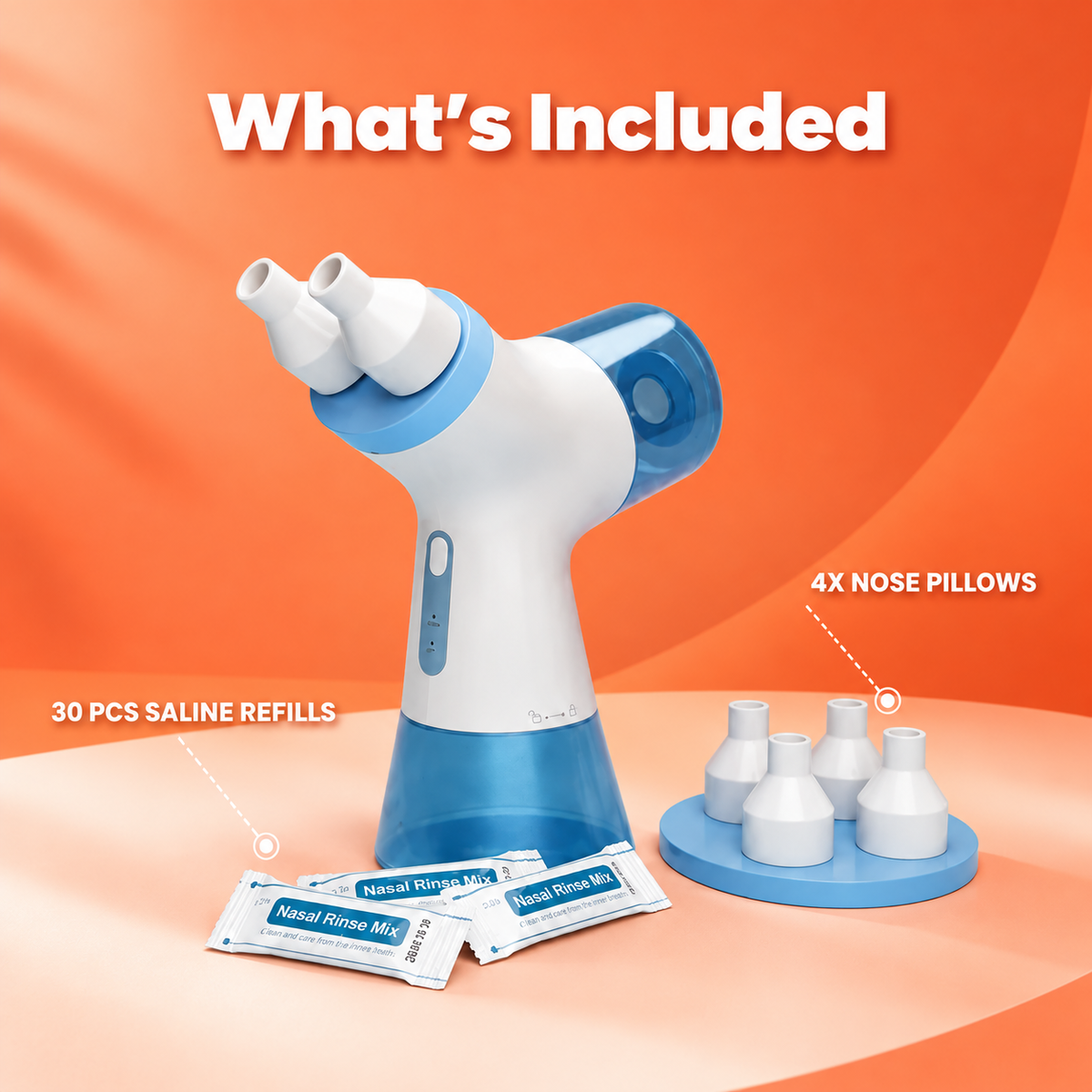 Electric Nasal Irrigator – Nasal Rinse System with Water & Waste Collection Tank