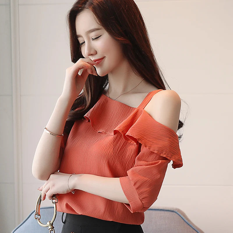 Women's Short-sleeved Chiffon Blouse