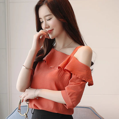 Women's Short-sleeved Chiffon Blouse