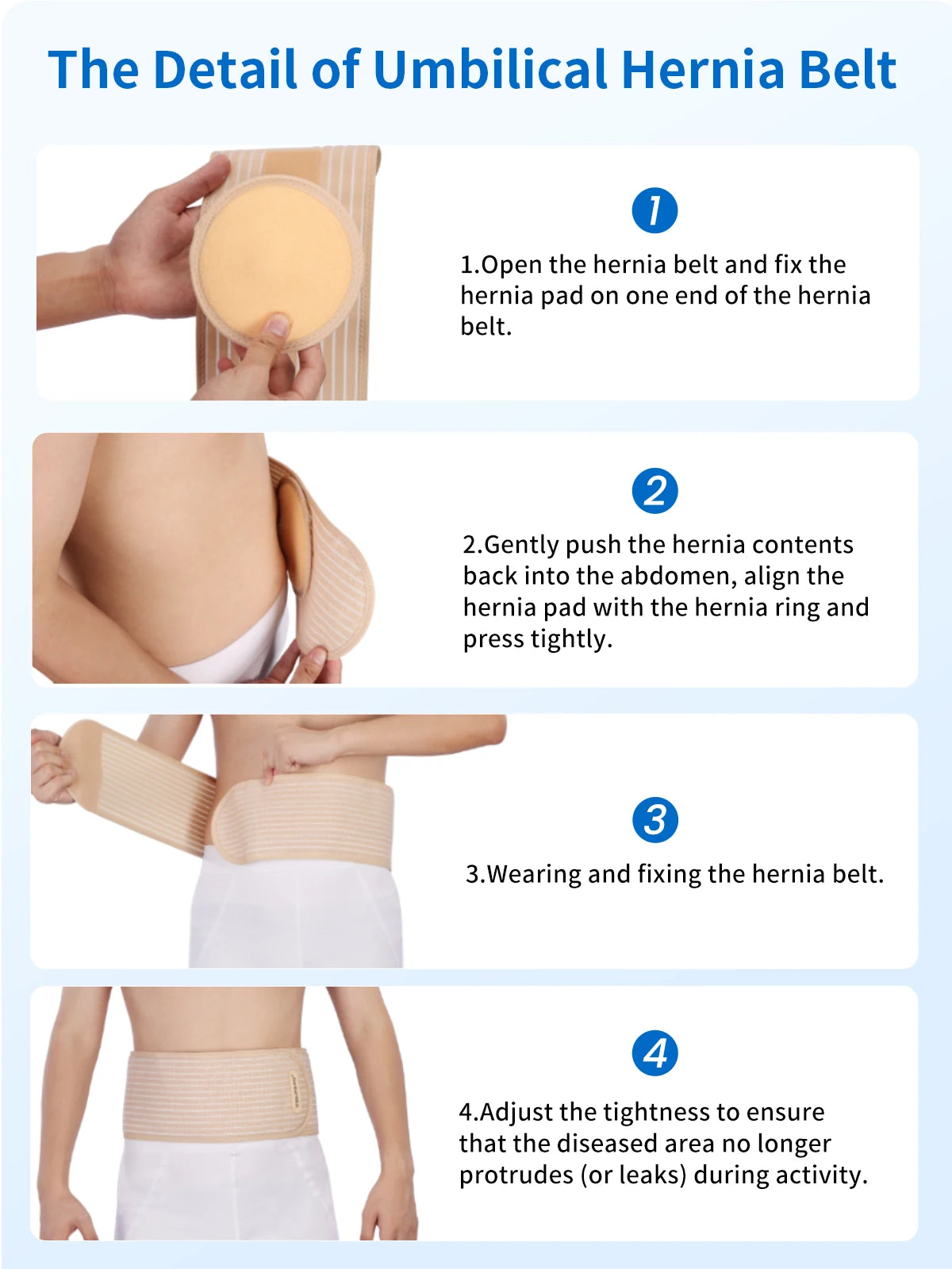 VELPEAU Umbilical Hernia Belt with Removable Compression Pad