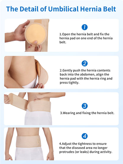 VELPEAU Umbilical Hernia Belt with Removable Compression Pad