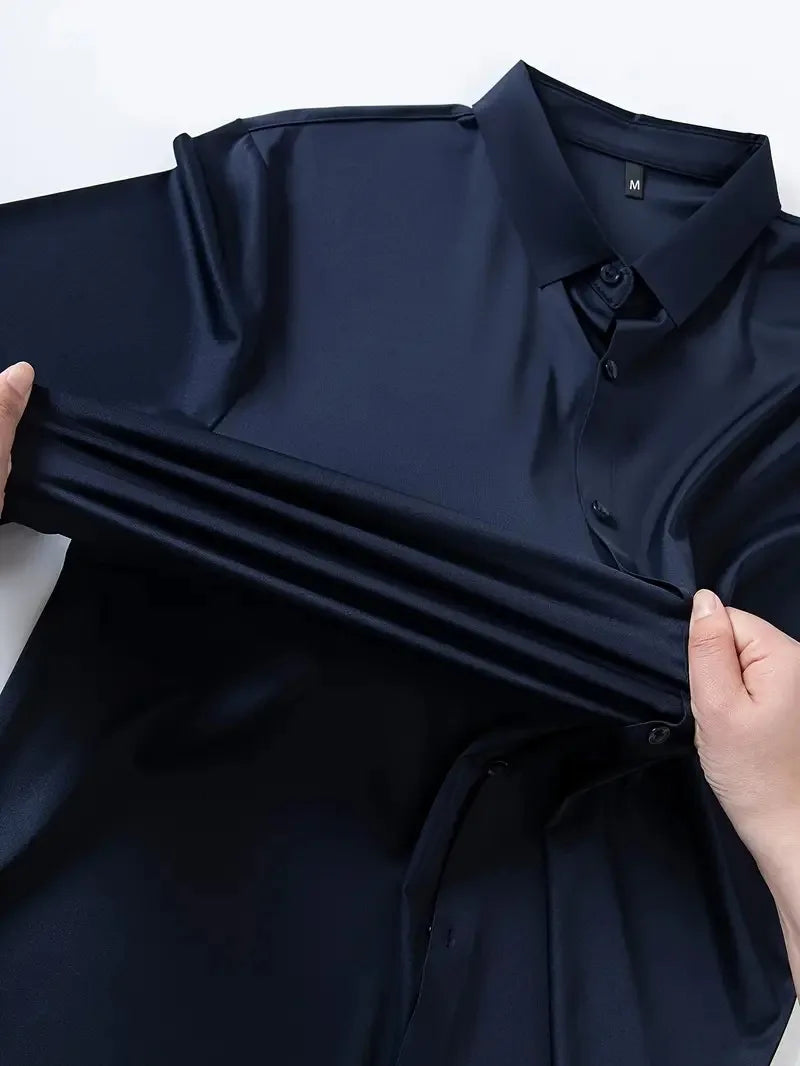 New Design Men's High Elasticity Social Shirt
