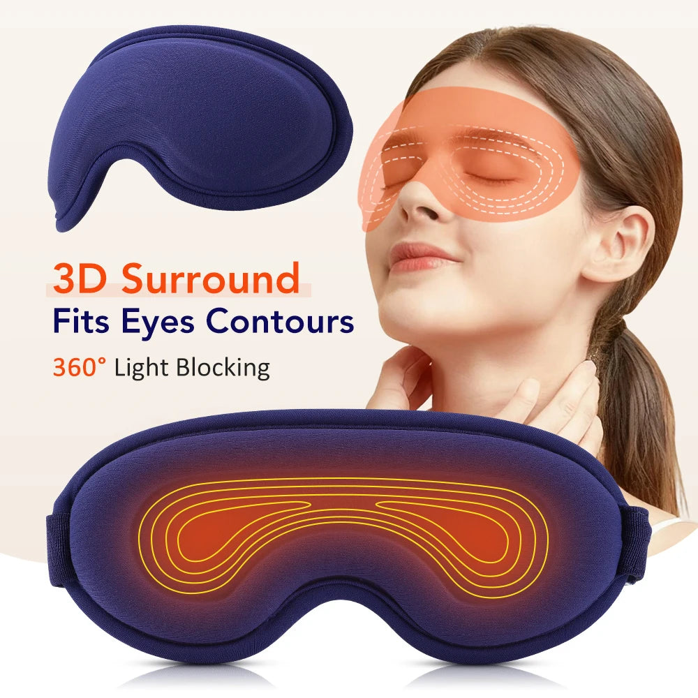 Heated Eye Mask for Dry Eyes – Rechargeable 3D Heat Massage Mask