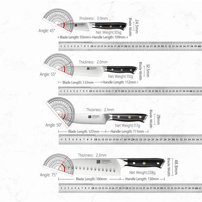 XINZUO Stainless Steel Chef Knife with Black Ebony Handles