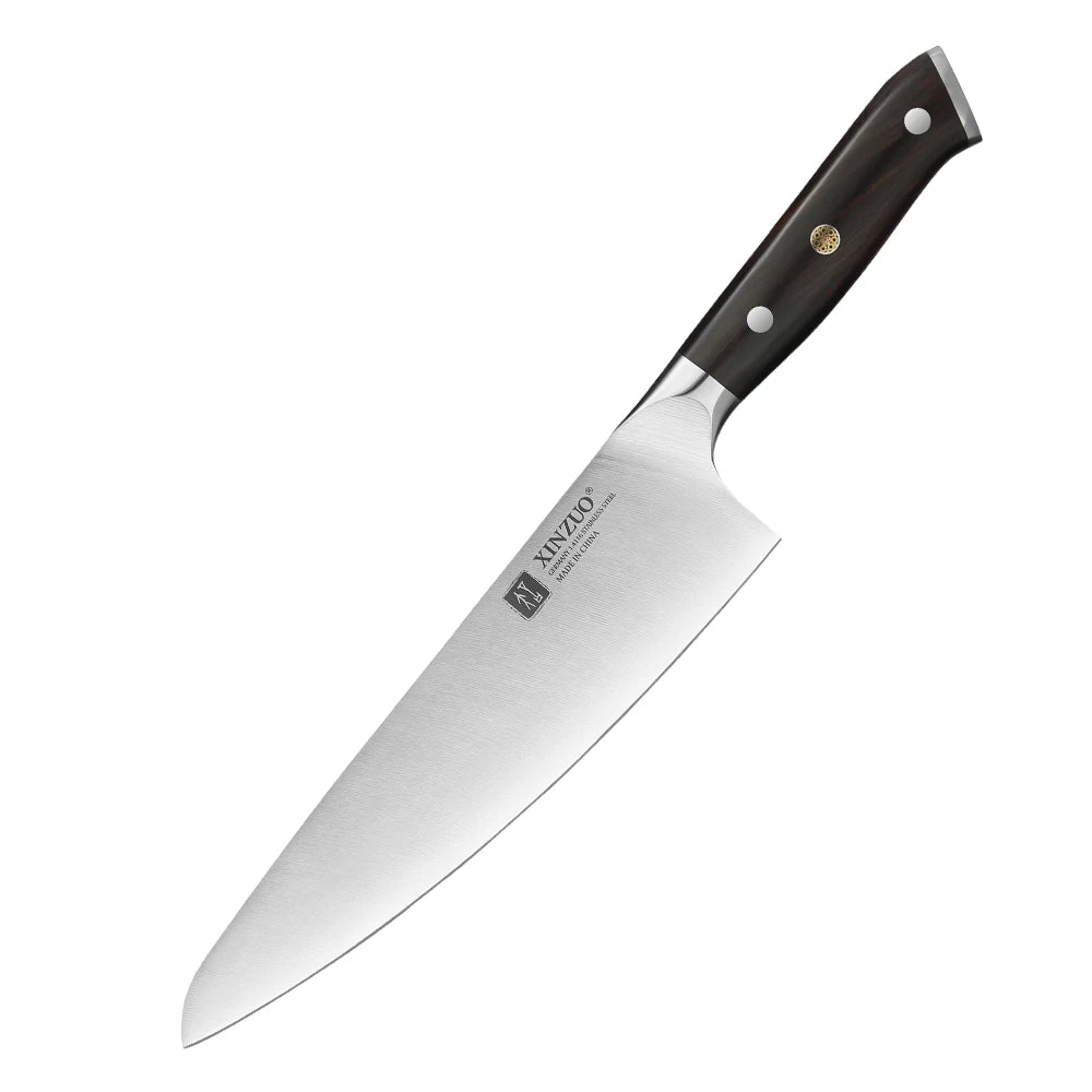 XINZUO Stainless Steel Chef Knife with Black Ebony Handles