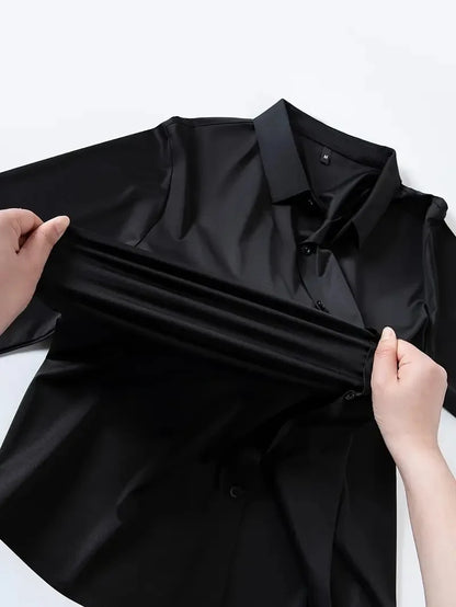 New Design Men's High Elasticity Social Shirt