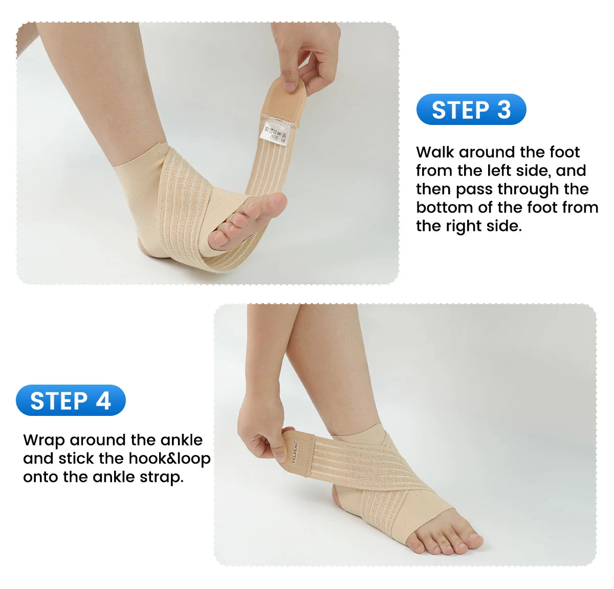 VELPEAU Ankle Compression Sleeve - Universal for Both Feet