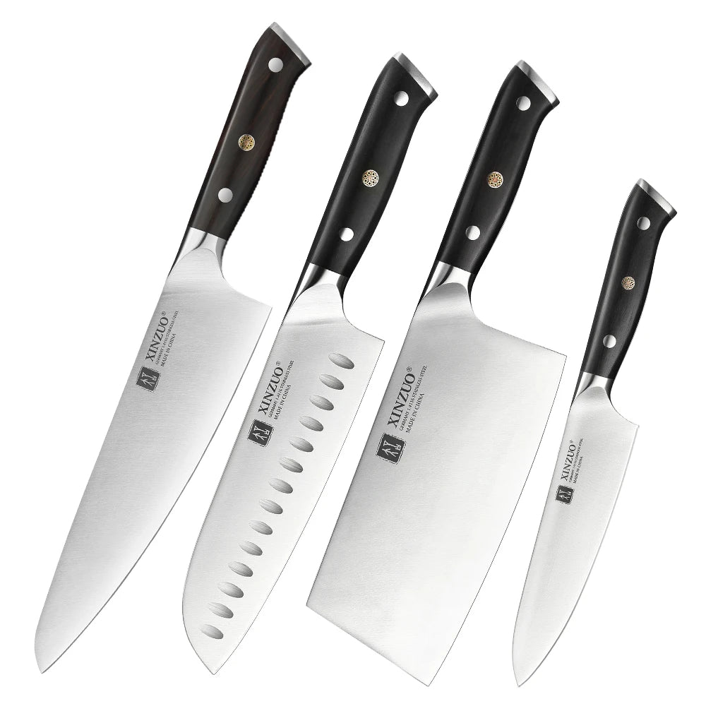 XINZUO Stainless Steel Chef Knife with Black Ebony Handles