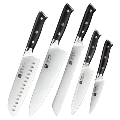 XINZUO Stainless Steel Chef Knife with Black Ebony Handles