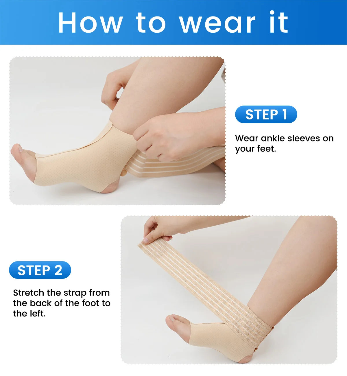 VELPEAU Ankle Compression Sleeve - Universal for Both Feet