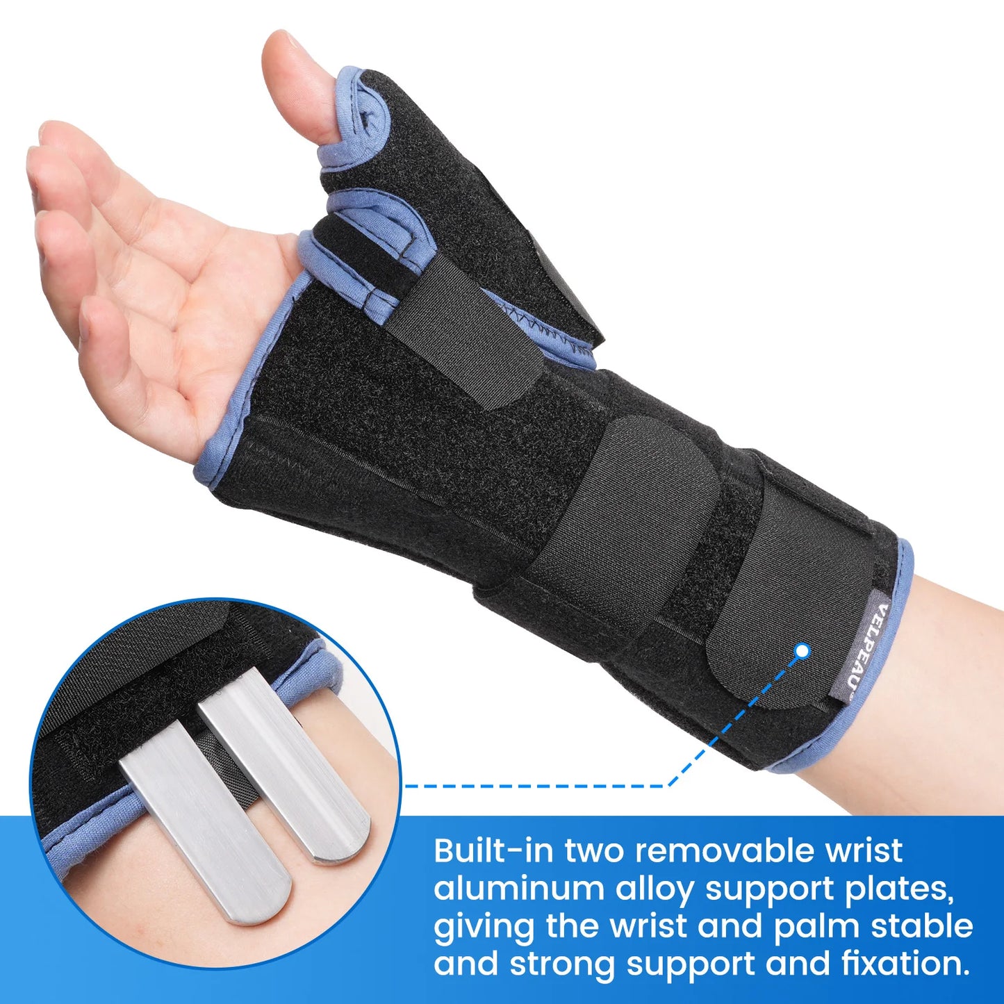 VELPEAU Wrist Splint Medical with Adjustable Thumb Support