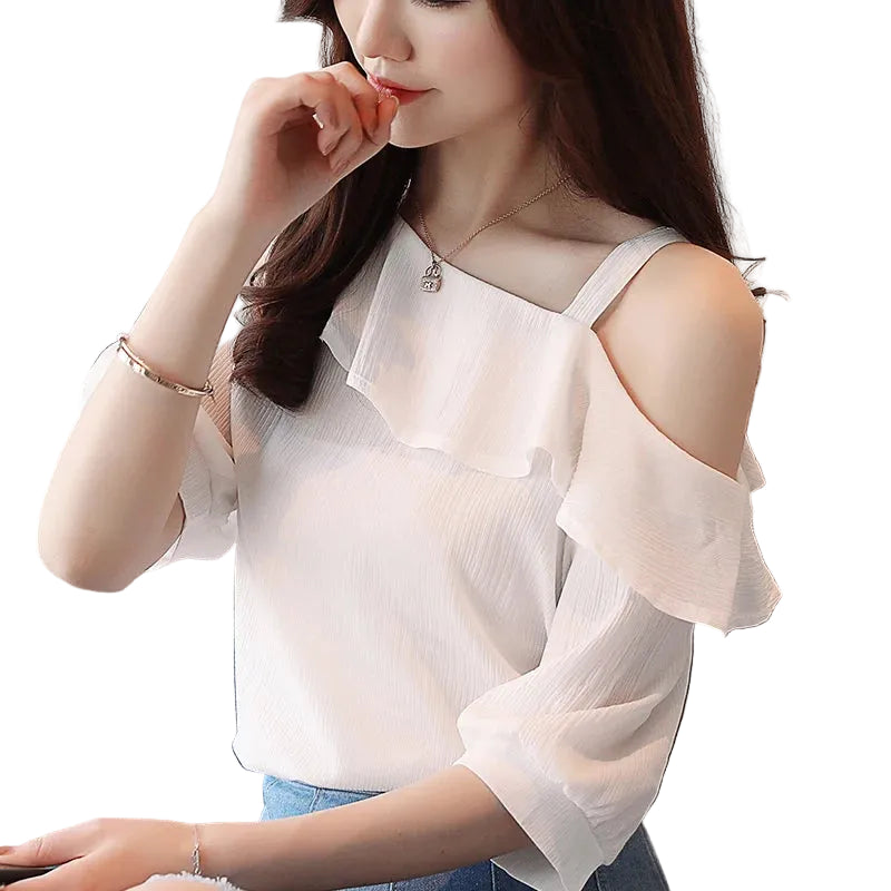 Women's Short-sleeved Chiffon Blouse