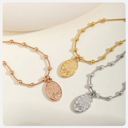 Faith Rosary Bracelet – Gold Plated Cross & Virgin Mary Charm