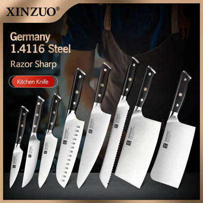 XINZUO Stainless Steel Chef Knife with Black Ebony Handles
