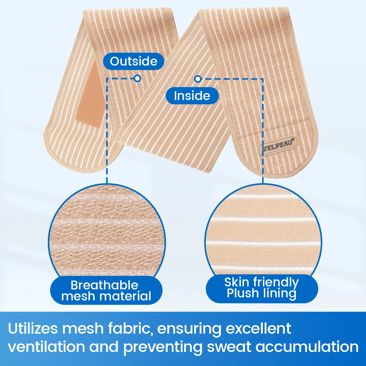 VELPEAU Umbilical Hernia Belt with Removable Compression Pad
