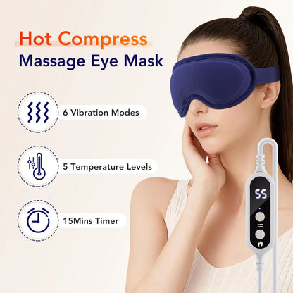 Heated Eye Mask for Dry Eyes – Rechargeable 3D Heat Massage Mask