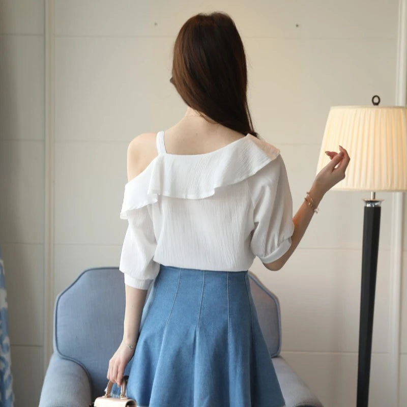 Women's Short-sleeved Chiffon Blouse
