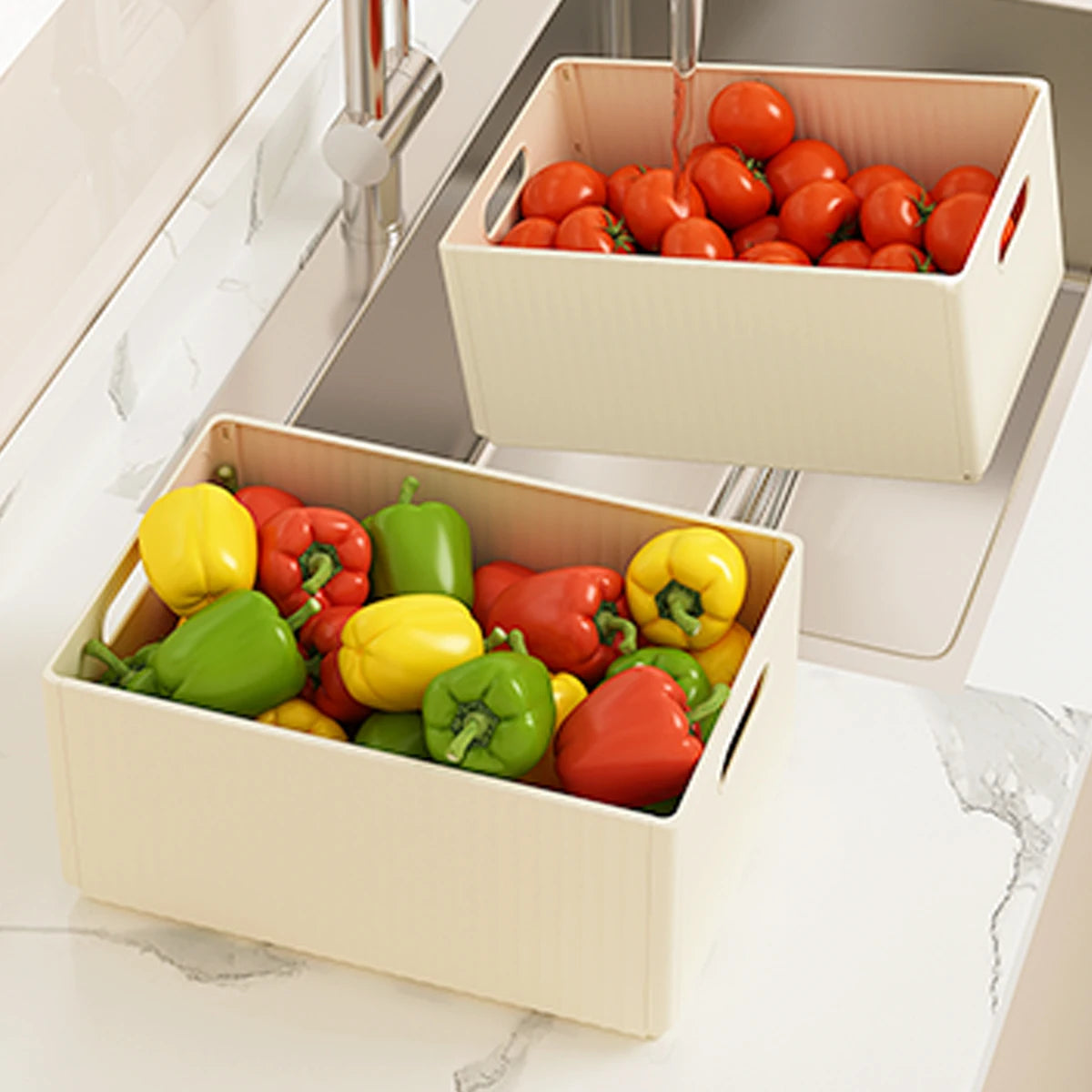 Multi-functional Foldable Plastic Storage for Kitchen