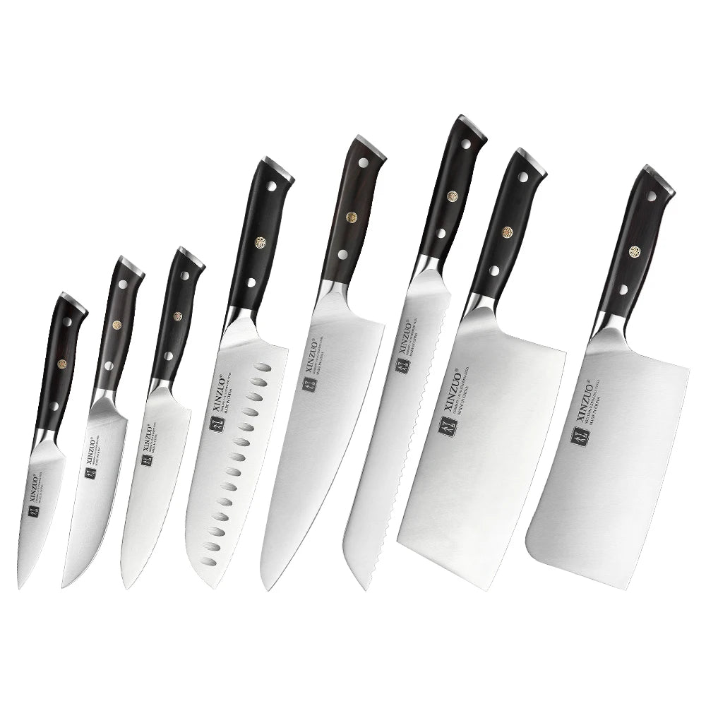 XINZUO Stainless Steel Chef Knife with Black Ebony Handles