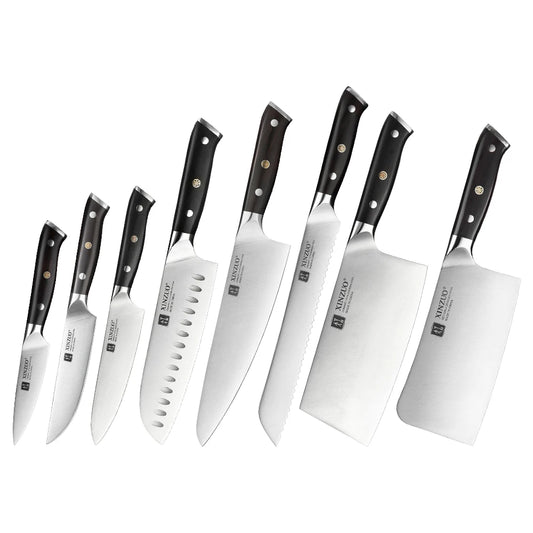 XINZUO Stainless Steel Chef Knife with Black Ebony Handles