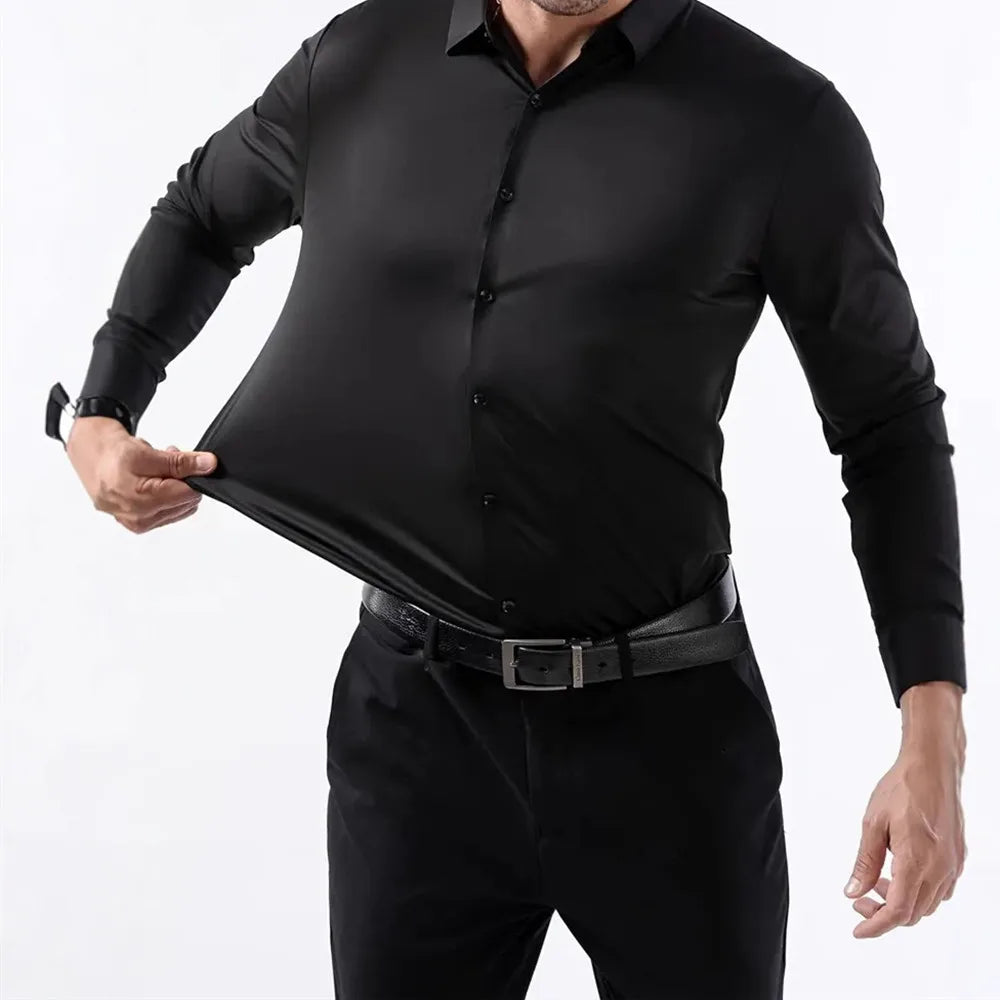New Design Men's High Elasticity Social Shirt