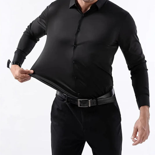 New Design Men's High Elasticity Social Shirt