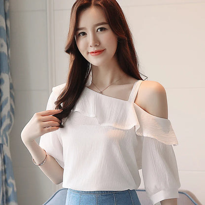 Women's Short-sleeved Chiffon Blouse