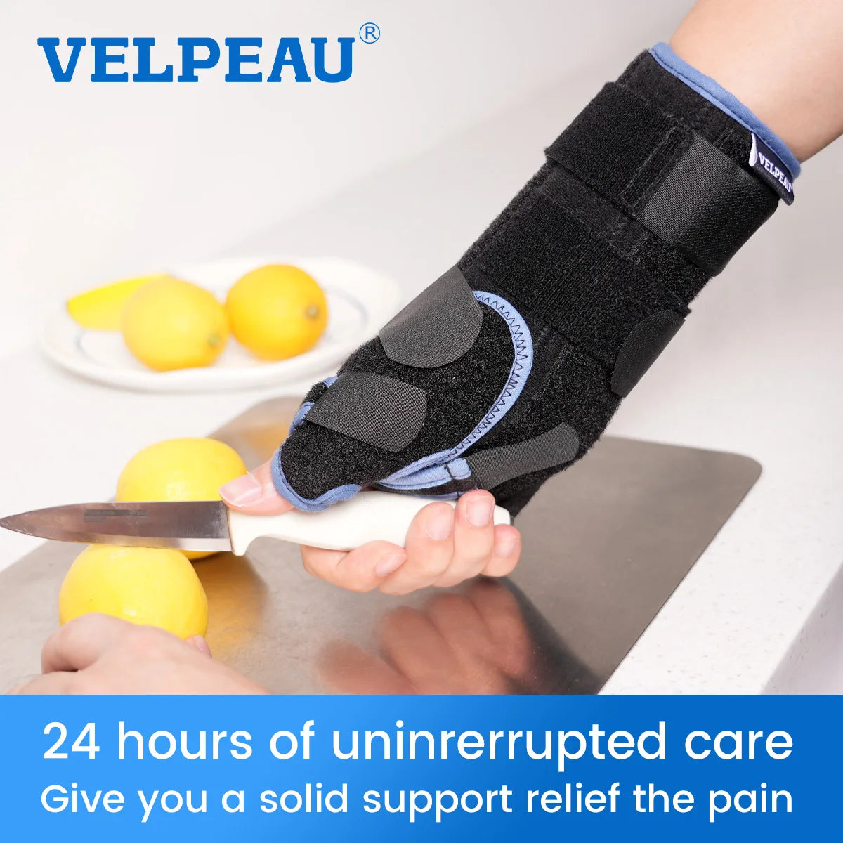 VELPEAU Wrist Splint Medical with Adjustable Thumb Support
