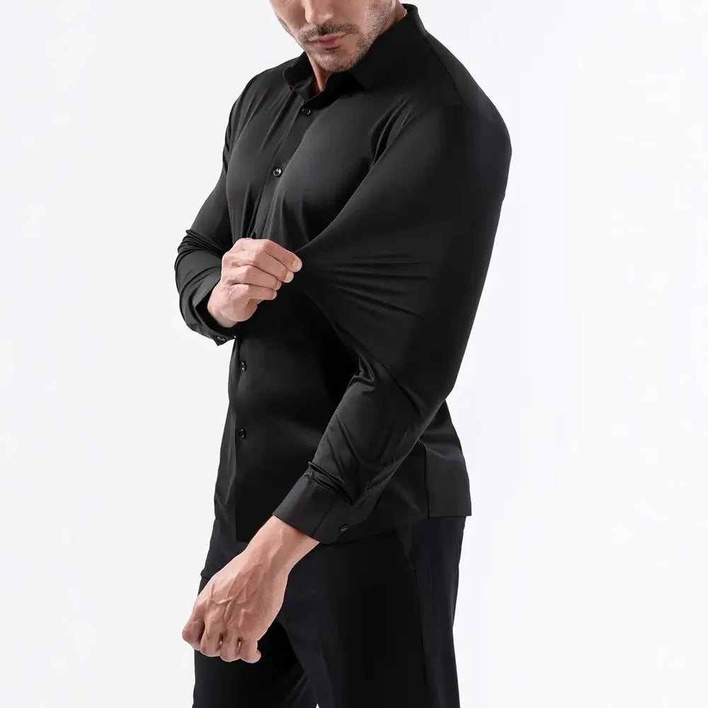 New Design Men's High Elasticity Social Shirt
