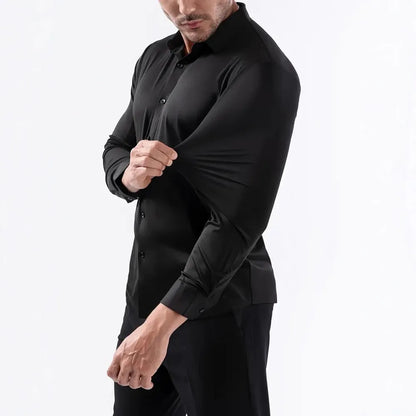 New Design Men's High Elasticity Social Shirt