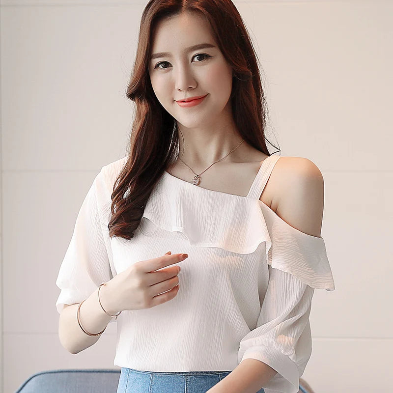 Women's Short-sleeved Chiffon Blouse