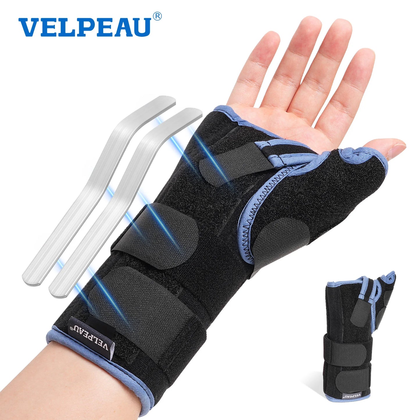 VELPEAU Wrist Splint Medical with Adjustable Thumb Support