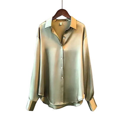 Woman Casual Top - Korean Long Sleeve Button Elegance