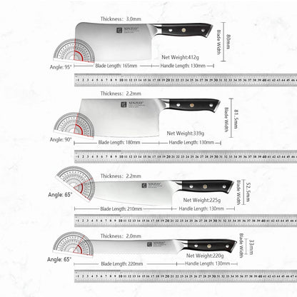 XINZUO Stainless Steel Chef Knife with Black Ebony Handles