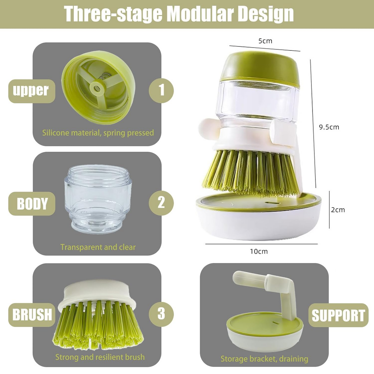 2-in-1 Soap Dispenser Dish Brush – Cleaner, Easier Dishwashing